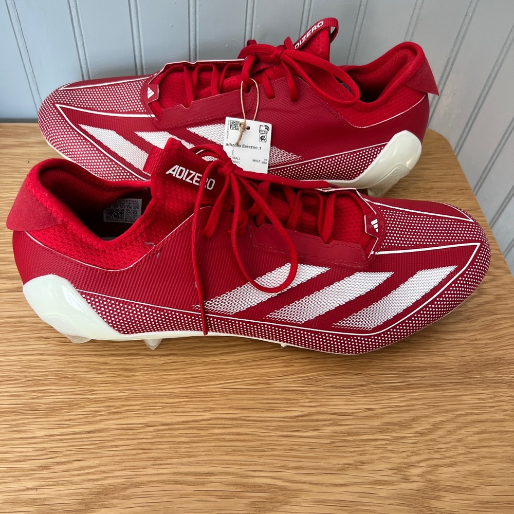 Adidas Men’s Adizero Electric Red and White Football Cleats